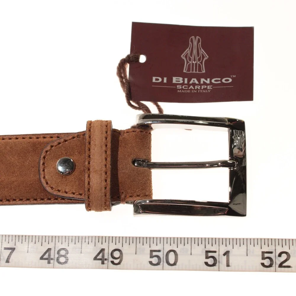 Di Bianco NWT Cut to Size Dress Belt In Solid Brown Suede Leather One Size